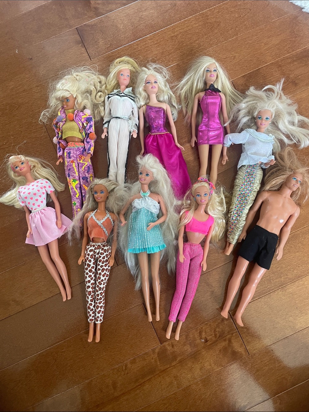 Lot of 10 Vintage Mattel Barbie Dolls